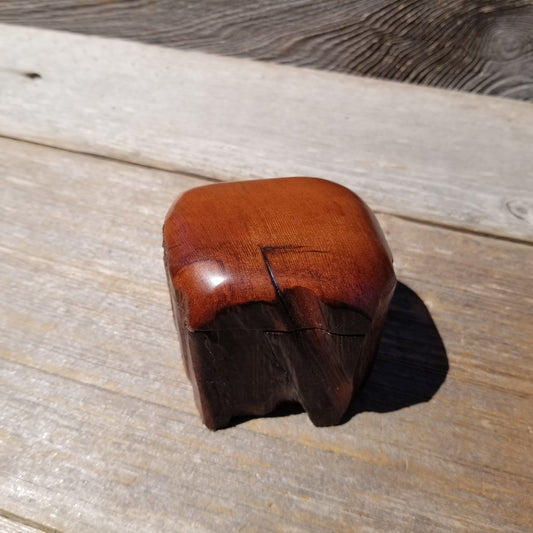 Wood Ring Box Redwood Rustic Handmade California #621 Storage Live Edge Mini Birthday Gift Christmas Gift Mother's Day Gift