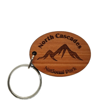 Wholesale North Cascades Keychain Mountains Wood Keyring North Cascades National Park Washington Souvenir Ski Resort WA