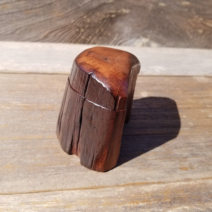 Wood Ring Box Redwood Rustic Handmade California #544 Storage Live Edge Mini Birthday Gift Christmas Gift Mother's Day Gift