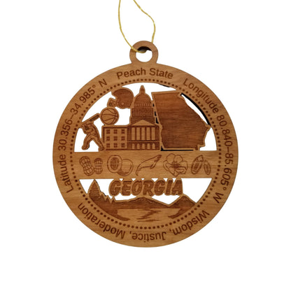 Wholesale Georgia Wood Ornament -  GA Souvenir - Handmade