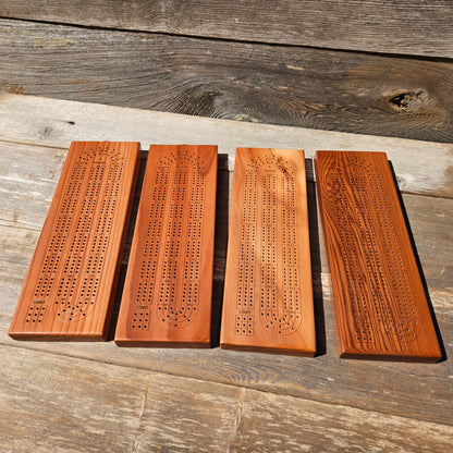 Redwood Wood Cribbage Board Handmade Laser Engraved 3 Player USA Card Game Birthday Gift Christmas Gift California Souvenir