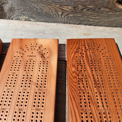 Redwood Wood Cribbage Board Handmade Laser Engraved 3 Player USA Card Game Birthday Gift Christmas Gift California Souvenir