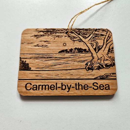 Carmel Beach Carmel California Ornament - Handmade Wood Ornament - 15757