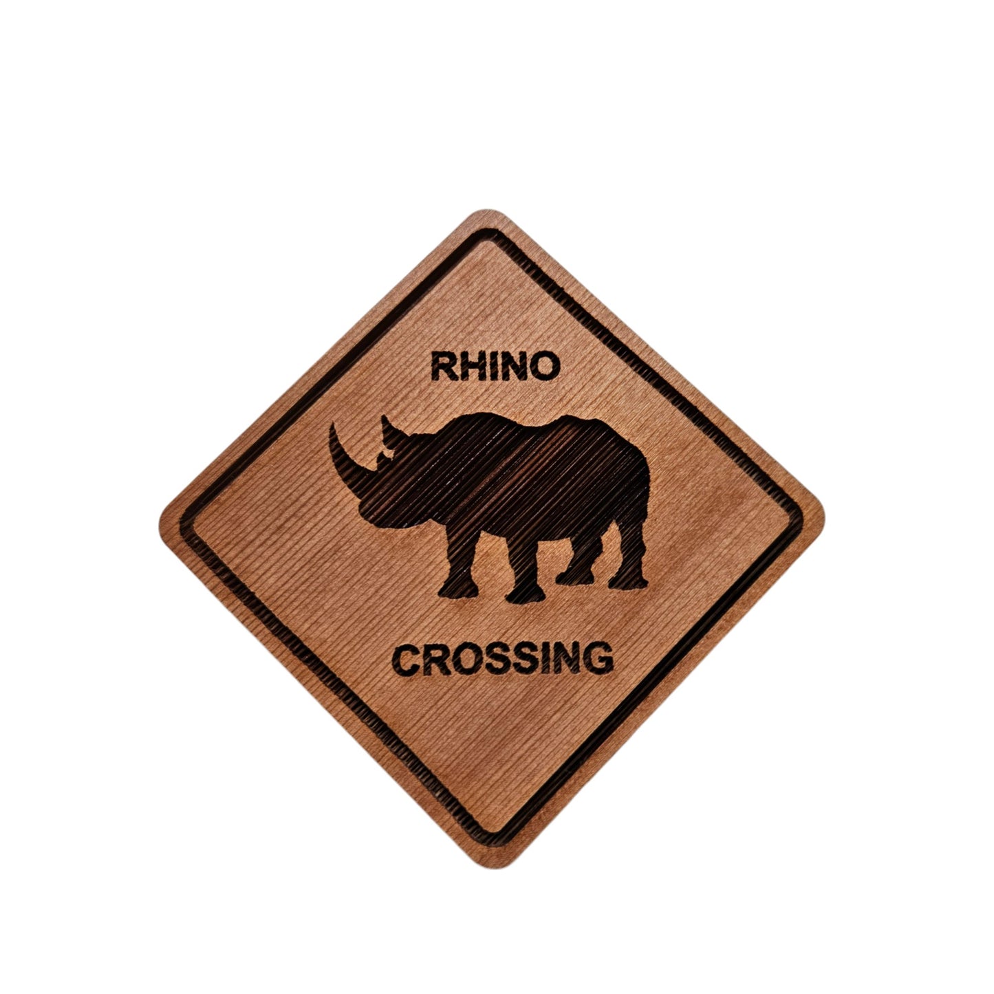 Wholesale Rhino Crossing Wood Magnet Souvenir