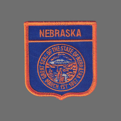 NEBRASKA Med Flag Shield Souvenir Patch - 2355