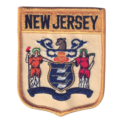 NEW JERSEY Lg Flag Shield Patch - 2502