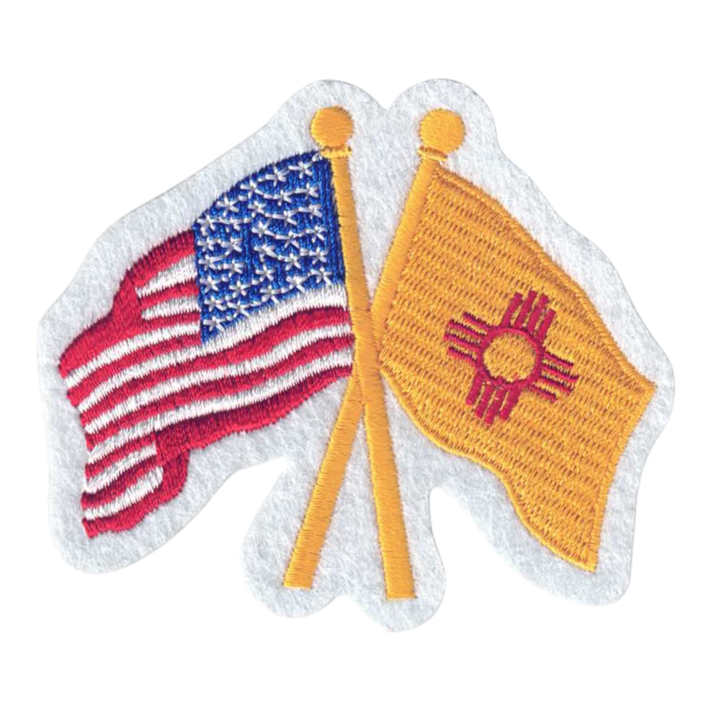 New Mexico and USA Flags Patch - 2565