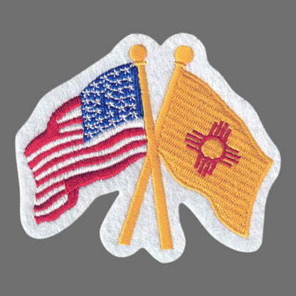 New Mexico and USA Flags Patch - 2565