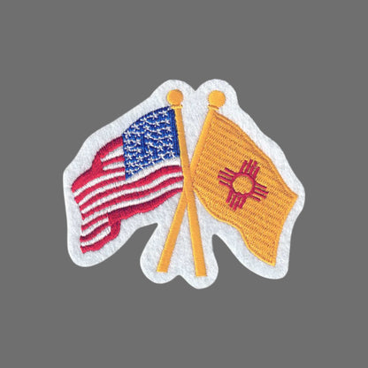 New Mexico and USA Flags Patch - 2565