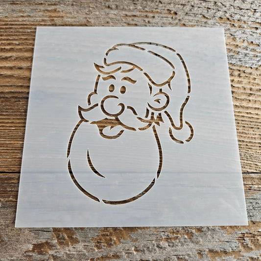 Santa Face Stencil Reusable Cookie Decorating Craft Painting Windows Signs Mylar Many Sizes Christmas Winter Cartoon Rounded Beard