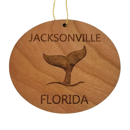 Jacksonville Ornament - Handmade Wood Ornament - Florida Whale Tail Whale Watching - FL Christmas Ornament 3 Inch