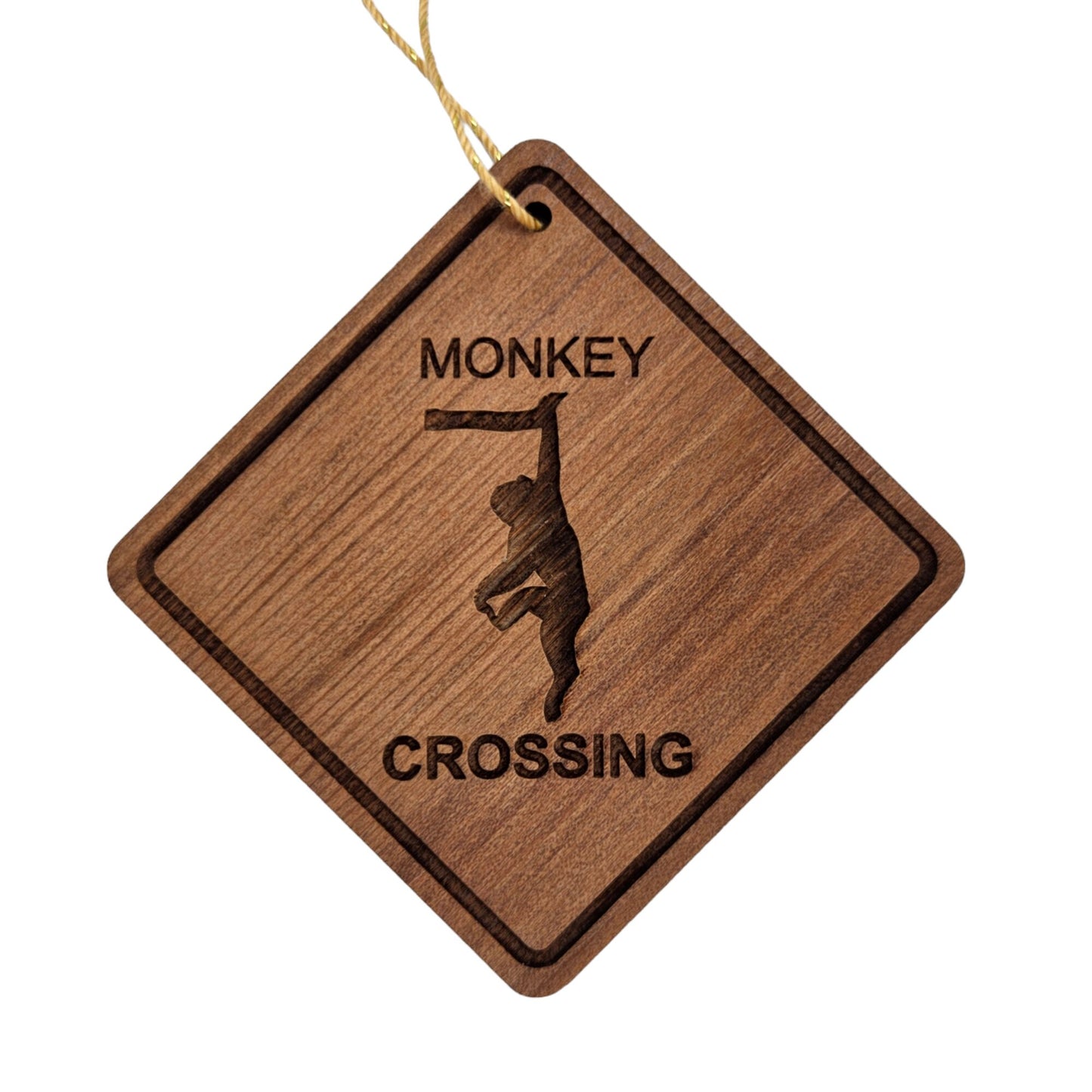 Wholesale Monkey Crossing Ornament Wood Souvenir Handmade in USA