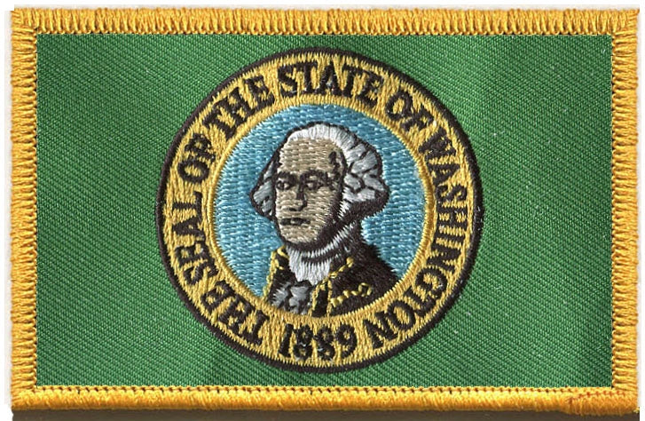 WASHINGTON state flag uniform or souvenir embroidered patch, WA