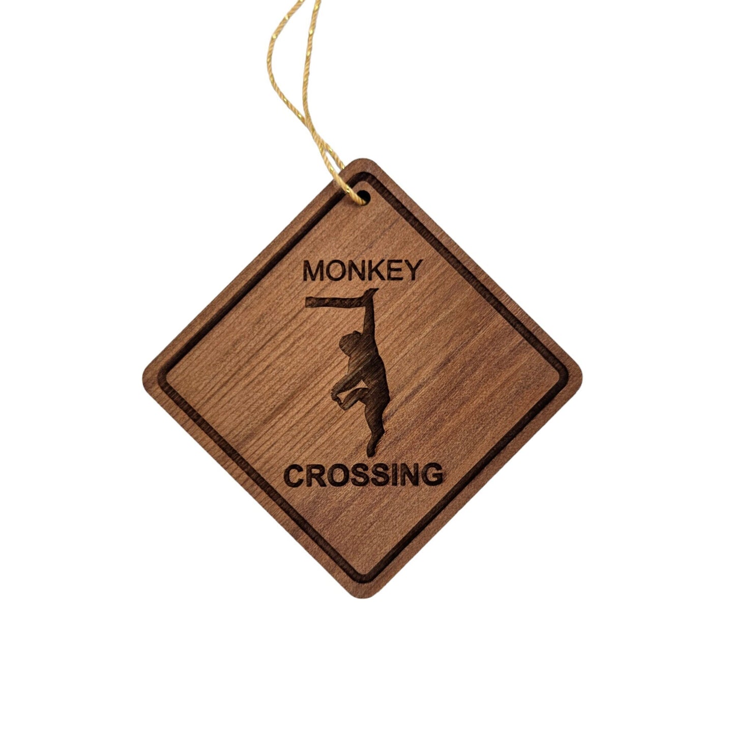 Wholesale Monkey Crossing Ornament Wood Souvenir Handmade in USA