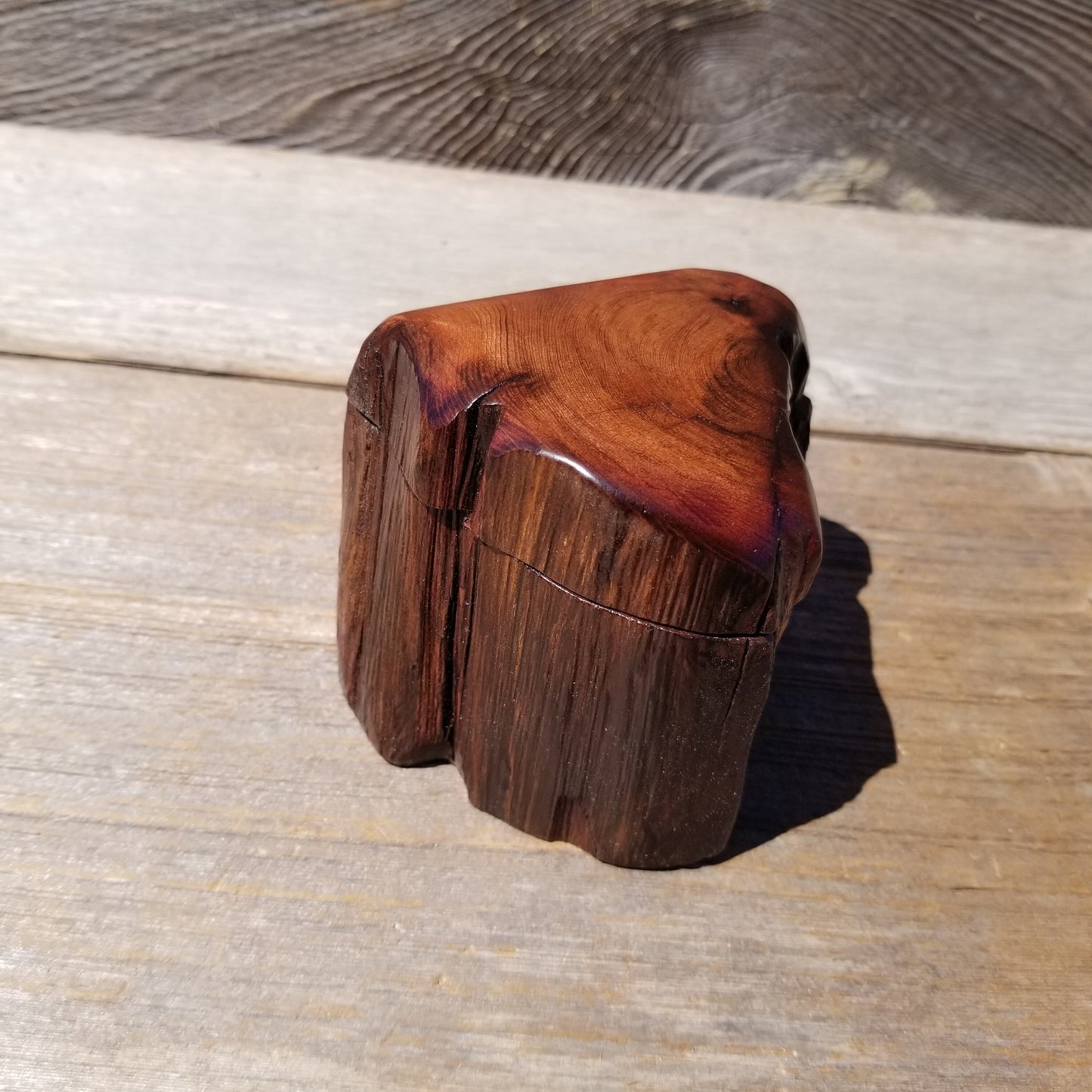 Wood Ring Box Redwood Rustic Handmade California #620 Storage Live Edge Mini Birthday Gift Christmas Gift Mother's Day Gift