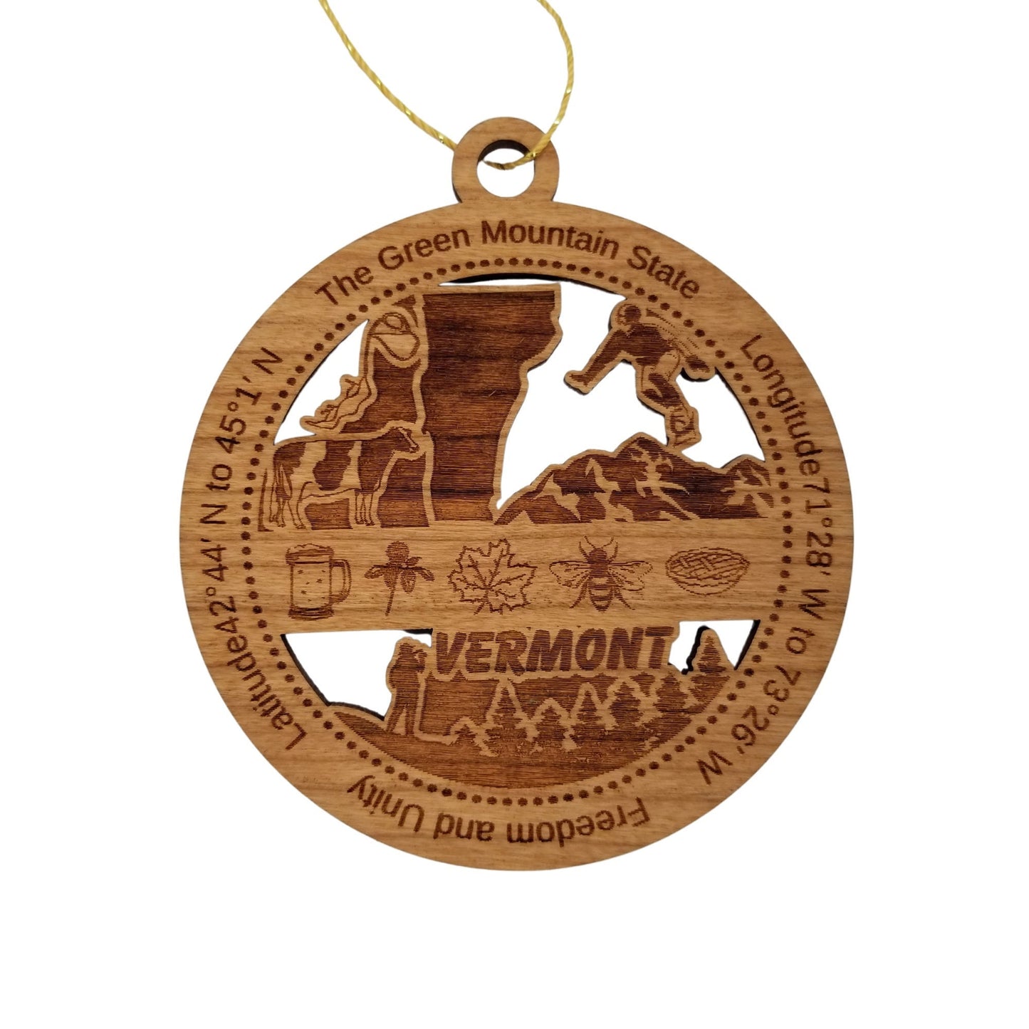 Wholesale Vermont Wood Ornament - VT Souvenir - Handmade In The USA