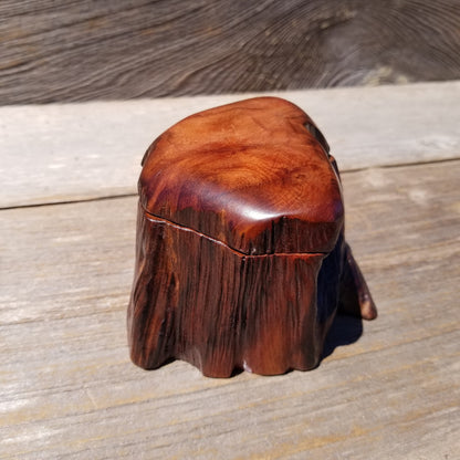 Wood Ring Box Redwood Rustic Handmade California #633 Storage Live Edge Mini Birthday Gift Christmas Gift Mother's Day Gift