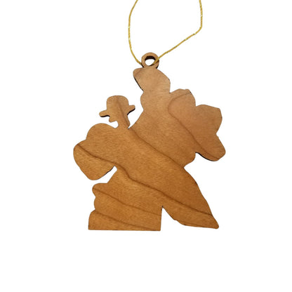 Wholesale Minnesota Wood Ornament -  State Shape with State Flowers Showy Ladys Slippers MN - Handmade Wood Souvenir