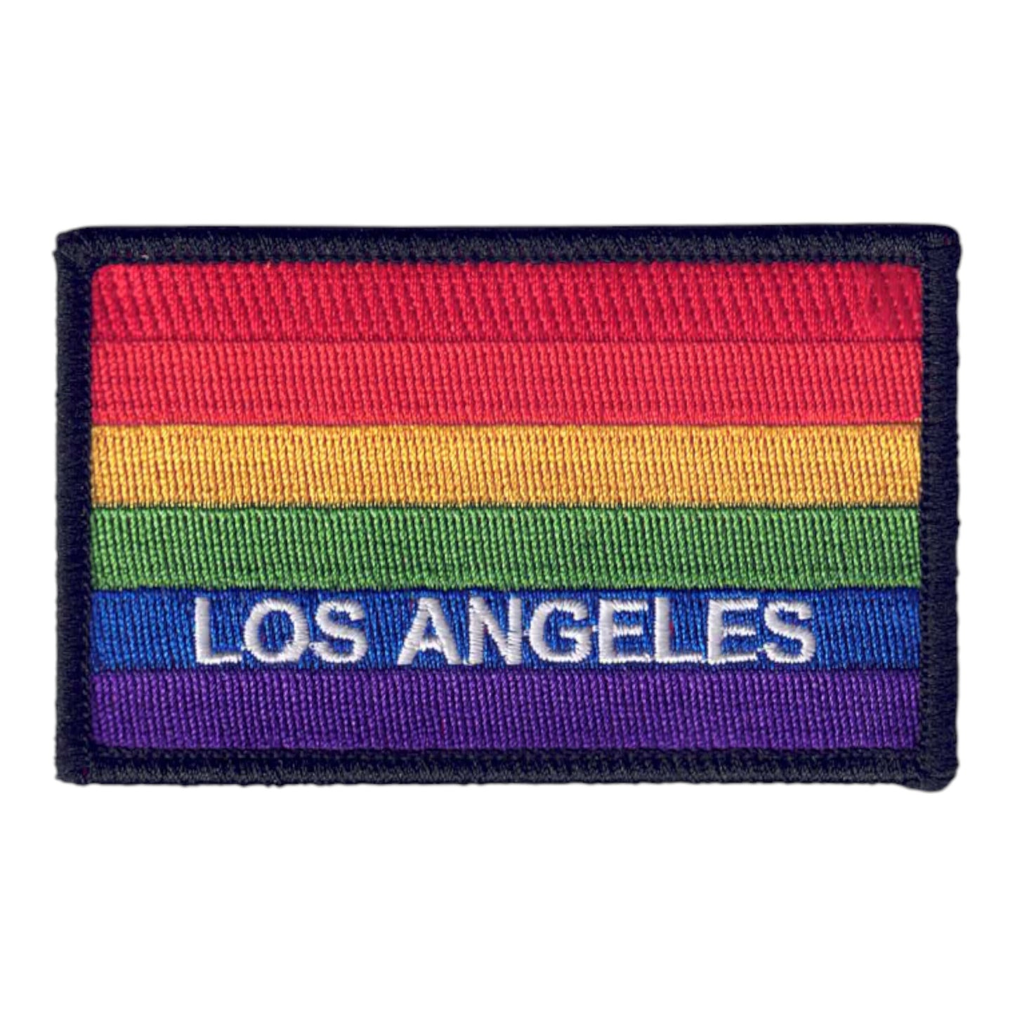 LOS ANGELES Rainbow Flag Black Border Patch - 4609-01
