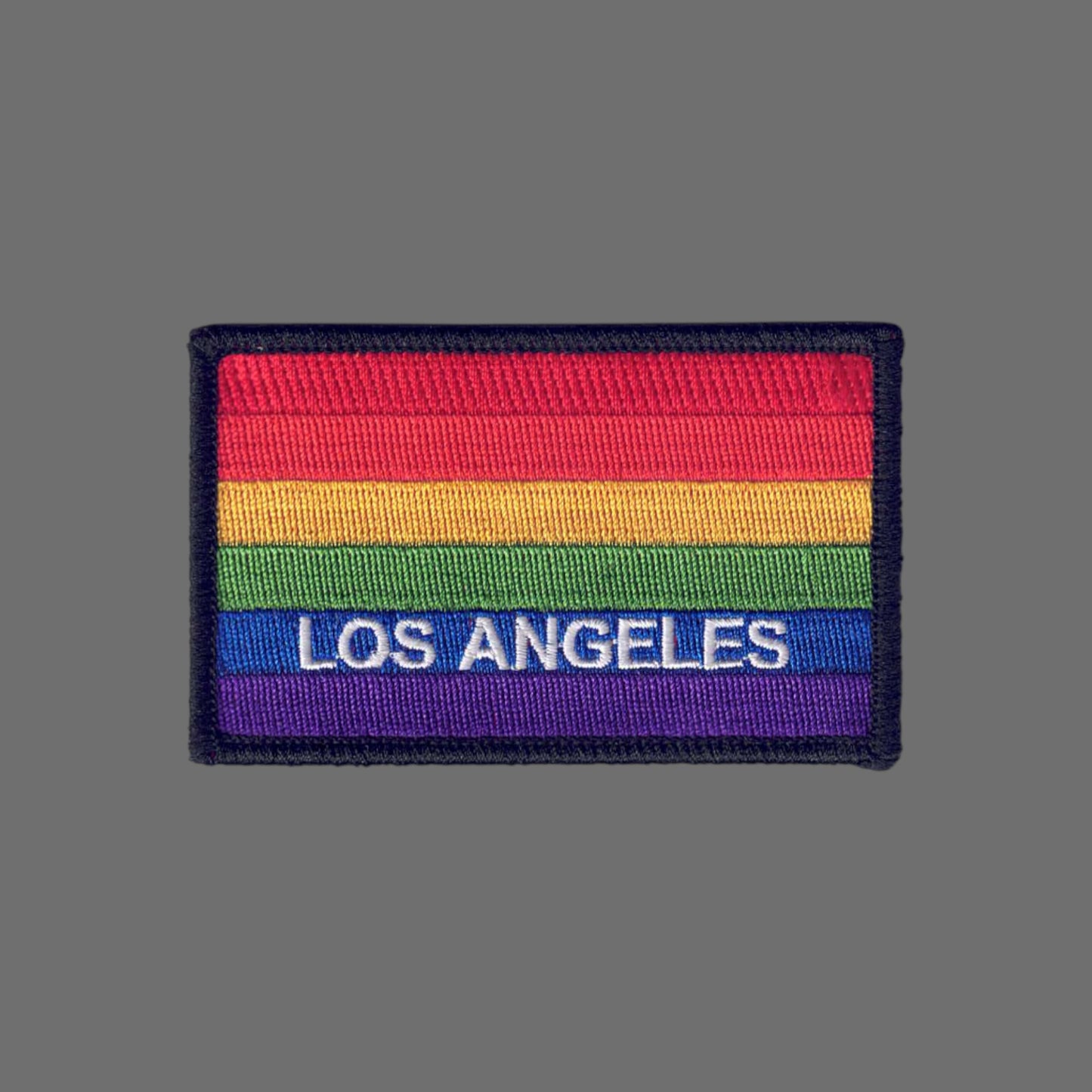 LOS ANGELES Rainbow Flag Black Border Patch - 4609-01