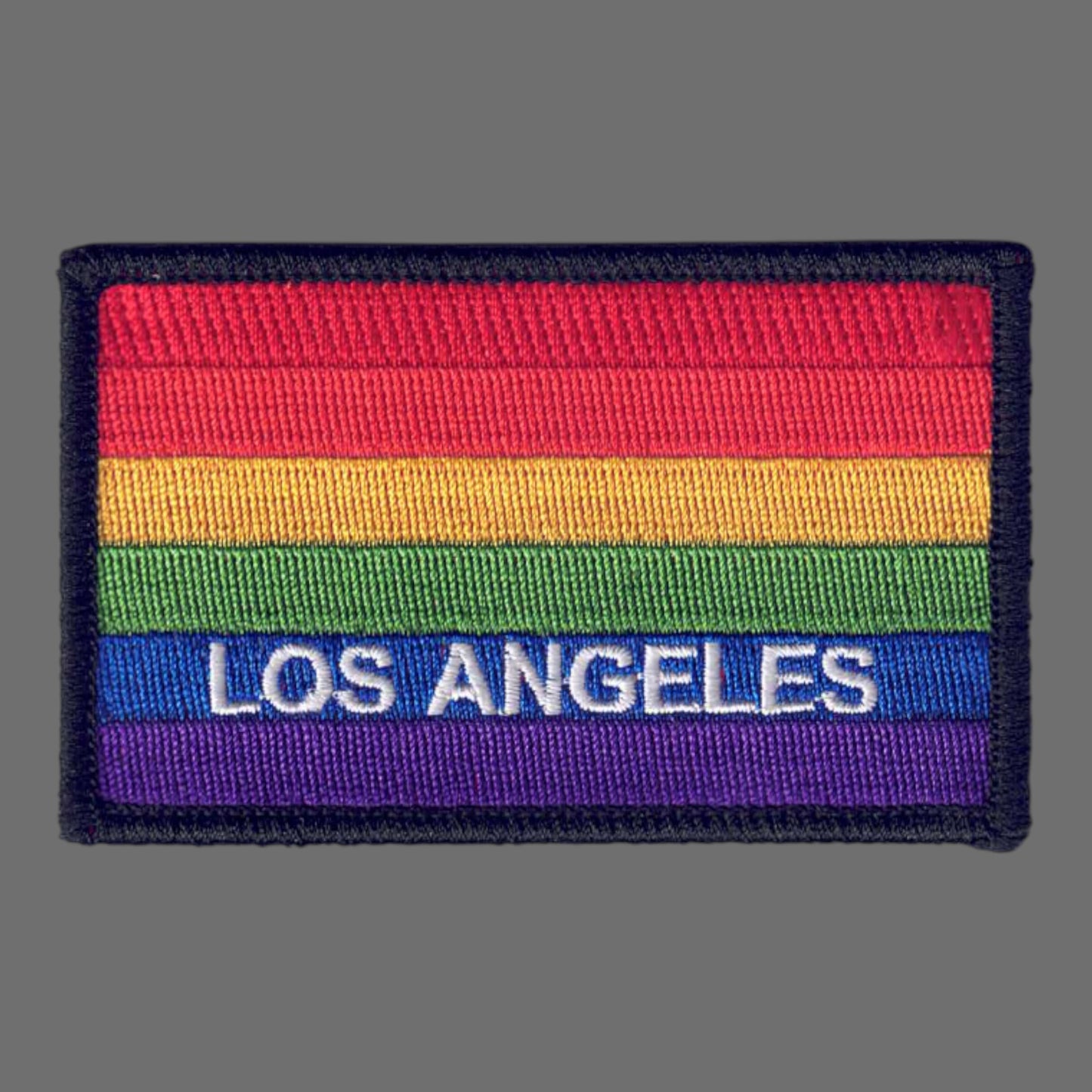 LOS ANGELES Rainbow Flag Black Border Patch - 4609-01