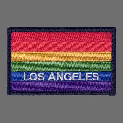 LOS ANGELES Rainbow Flag Black Border Patch - 4609-01