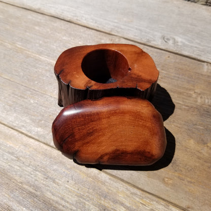 Wood Ring Box Redwood Rustic Handmade California Storage Live Edge Mini #619 Birthday Gift Christmas Gift Mother's Day Gift