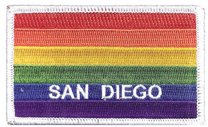 SAN DIEGO Rainbow Flag Patch White Border - 4719-39