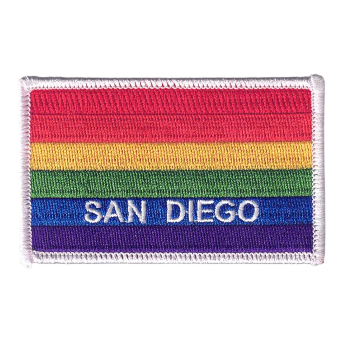 SAN DIEGO Rainbow Flag Patch White Border - 4719-39