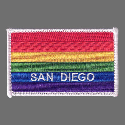 SAN DIEGO Rainbow Flag Patch White Border - 4719-39