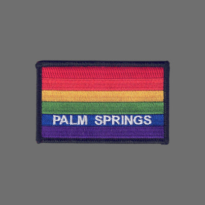 PALM SPRINGS Rainbow Flag Patch Black Border - 4752-01