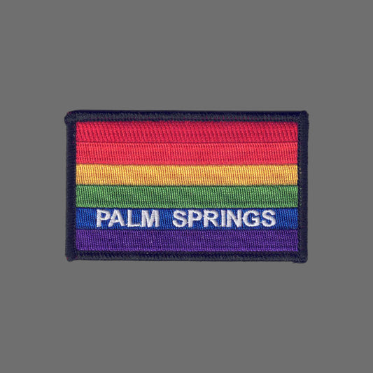 PALM SPRINGS Rainbow Flag Patch Black Border - 4752-01
