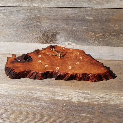 Wood Clock Wall Hanging Redwood Handmade Burl #555 Housewarming Gift Realtor Gift Redwood Burl Wall Clock Small