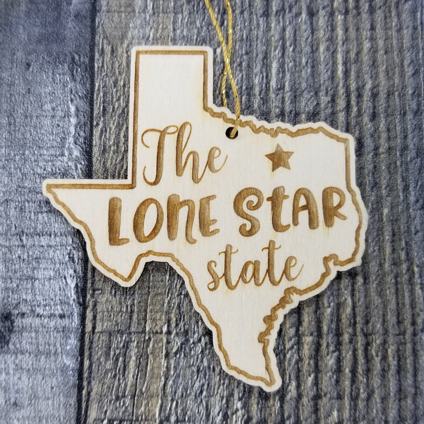 Wholesale Texas Wood Ornament -  TX State Shape with State Motto Souvenir