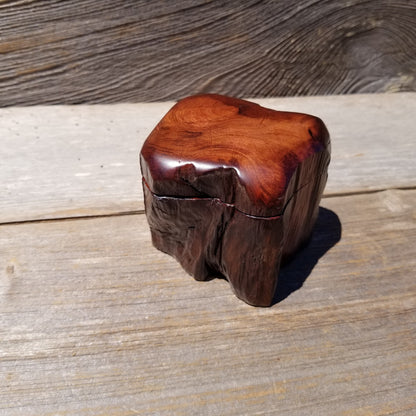 Wood Ring Box Redwood Rustic Handmade California #639 Storage Live Edge Mini Birthday Gift Christmas Gift Mother's Day Gift