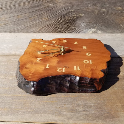 Wood Wall Clock Redwood Clock Handmade Wall Hanging Rustic Wedding Gift Burl Live Edge #559 Anniversary Small