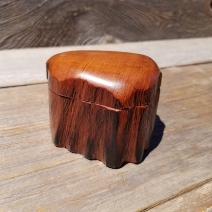 Wood Ring Box Redwood Rustic Handmade California #632 Storage Live Edge Mini Birthday Gift Christmas Gift Mother's Day Gift