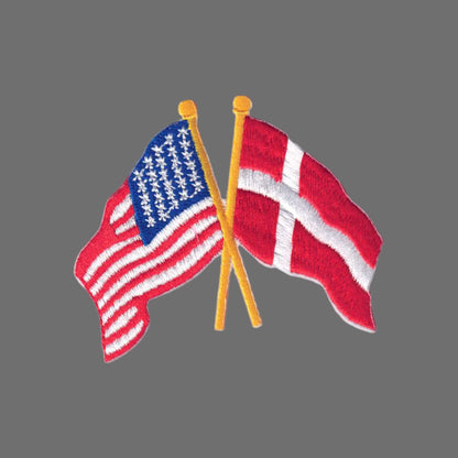 Denmark and USA Flags Patch - 6185