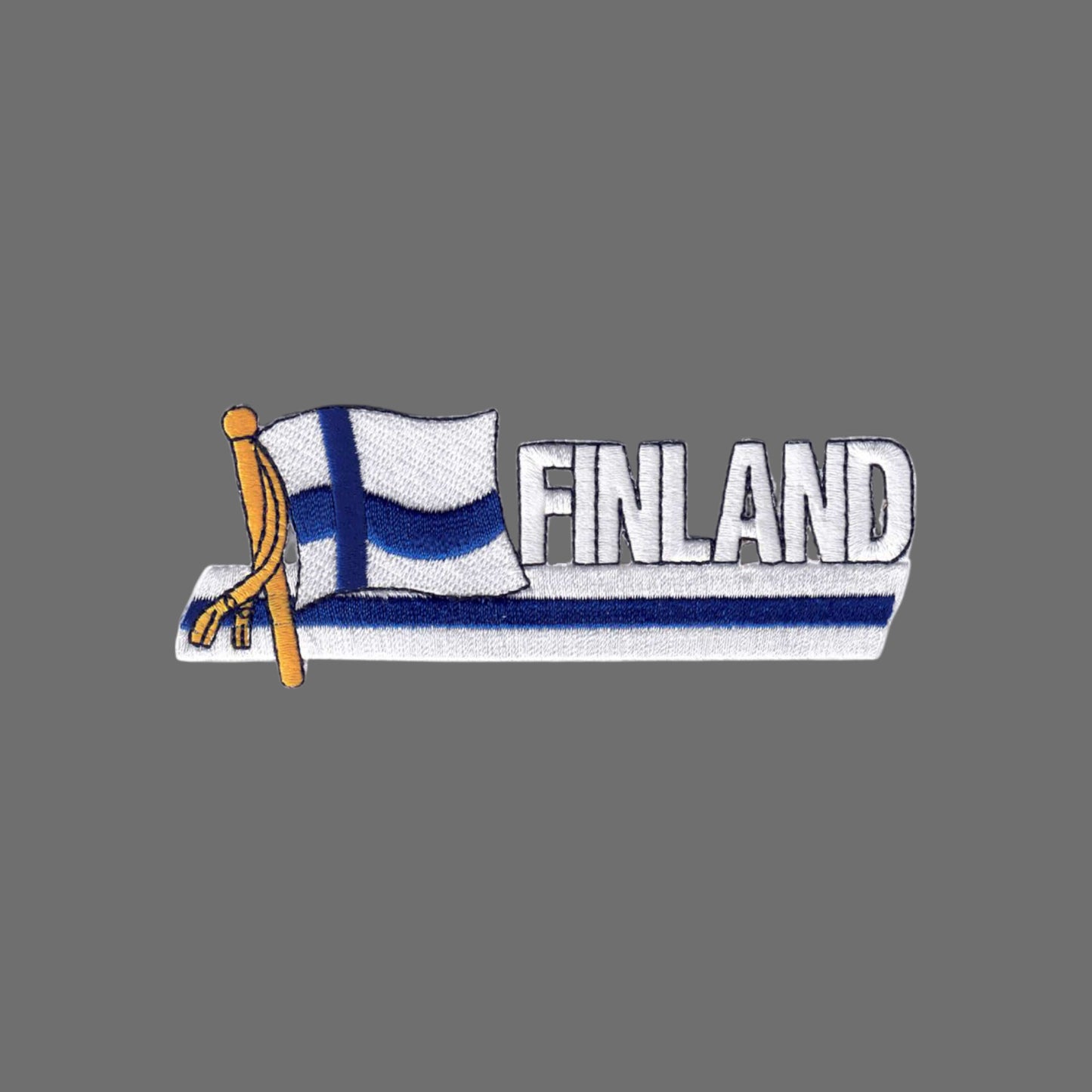 FINLAND Wavy Flag Ribbon Patch - 6256