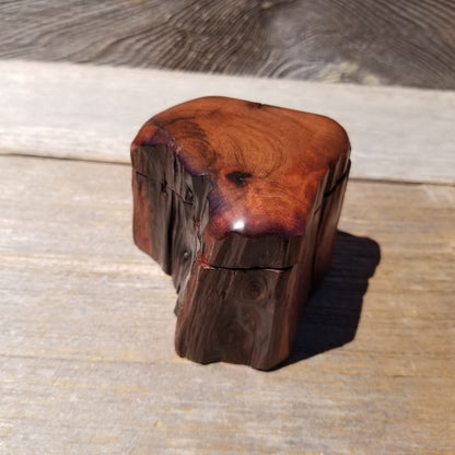 Wood Ring Box Redwood Rustic Handmade California #620 Storage Live Edge Mini Birthday Gift Christmas Gift Mother's Day Gift