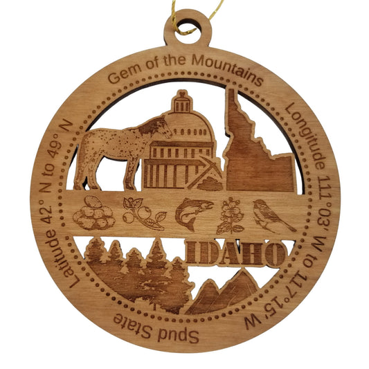 Wholesale Idaho Wood Ornament - ID  Souvenir - Handmade In The USA