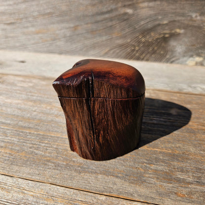 Wood Ring Box Redwood Rustic Handmade California #667 Storage Live Edge Mini Birthday Gift Christmas Gift Mother's Day Gift