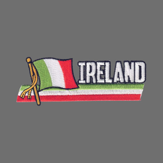 IRELAND Wavy Flag Ribbon Patch - 6406