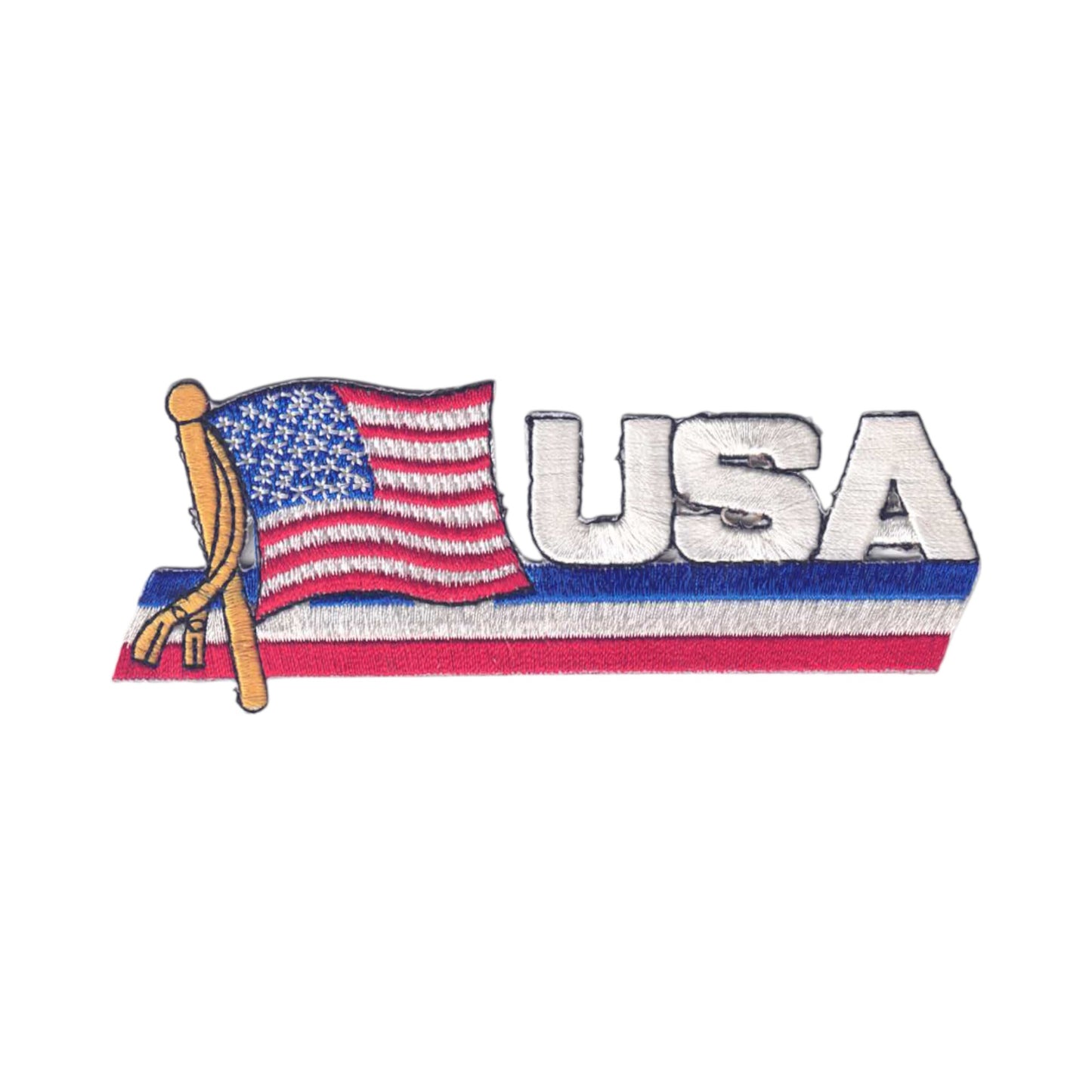 USA Wavy Flag Ribbon Patch - 6816
