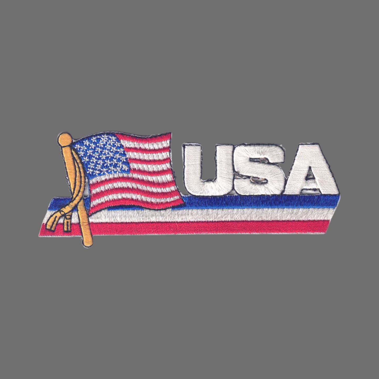 USA Wavy Flag Ribbon Patch - 6816