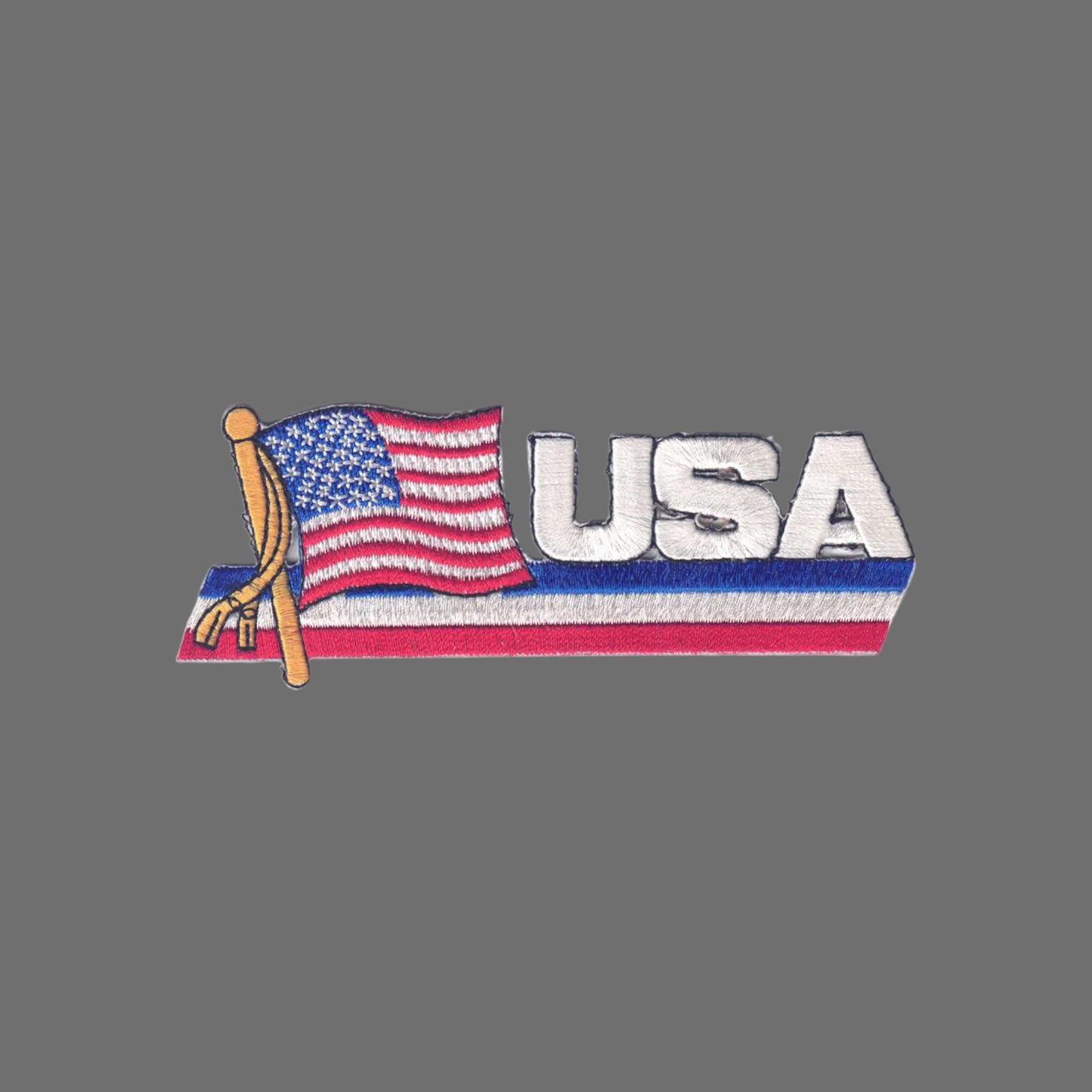 USA Wavy Flag Ribbon Patch - 6816