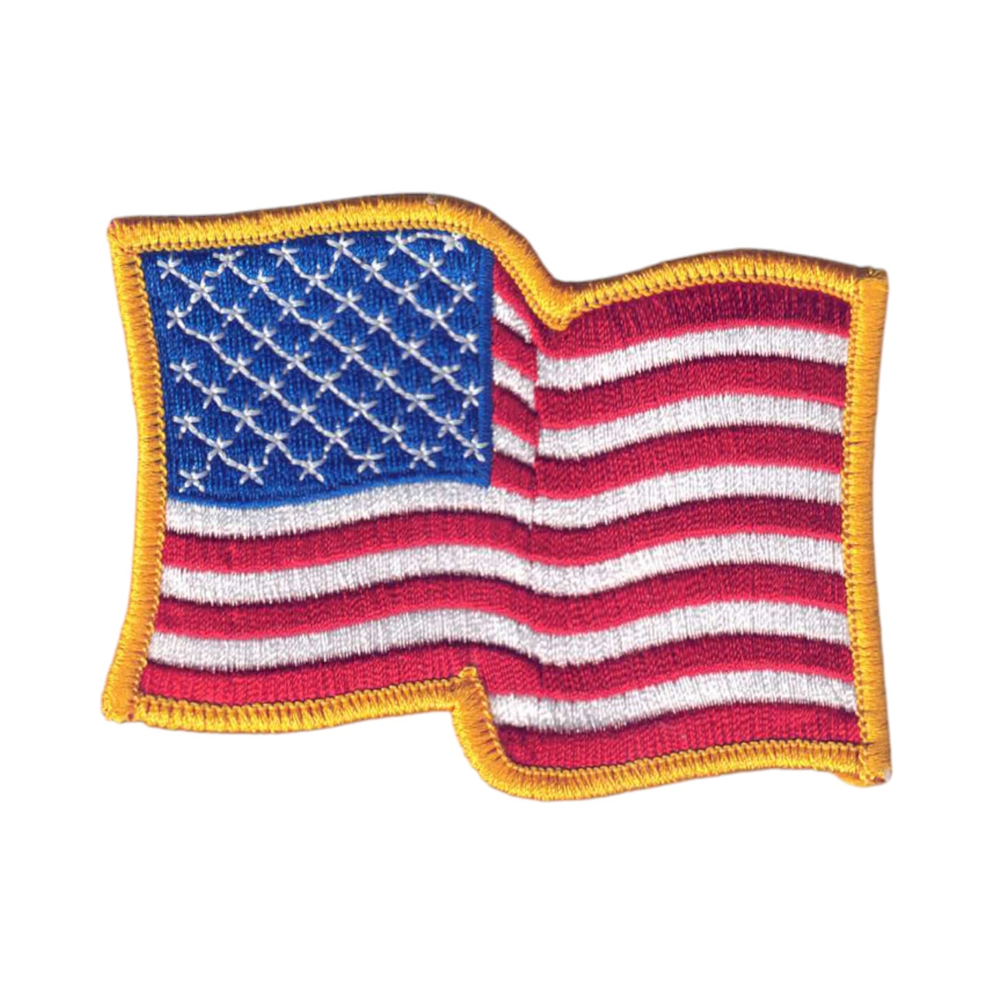 USA Wavy Flag Gold Border Patch -  6836G