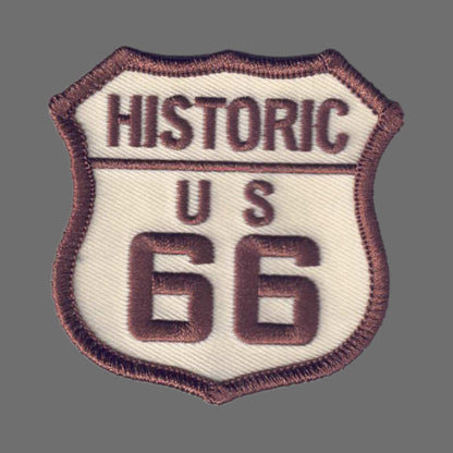HISTORIC US 66 Patch Brown on Tan - 6878