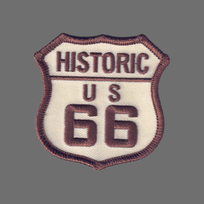 HISTORIC US 66 Patch Brown on Tan - 6878