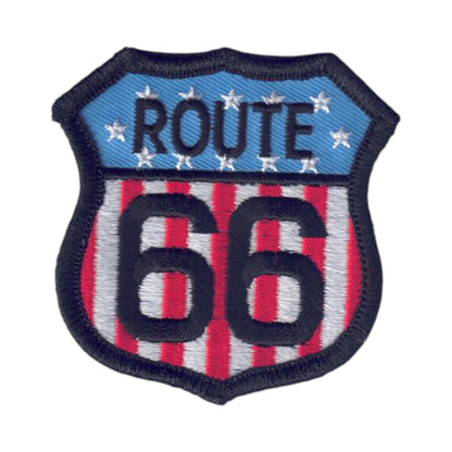 ROUTE 66 on USA Flag Patch - 6889